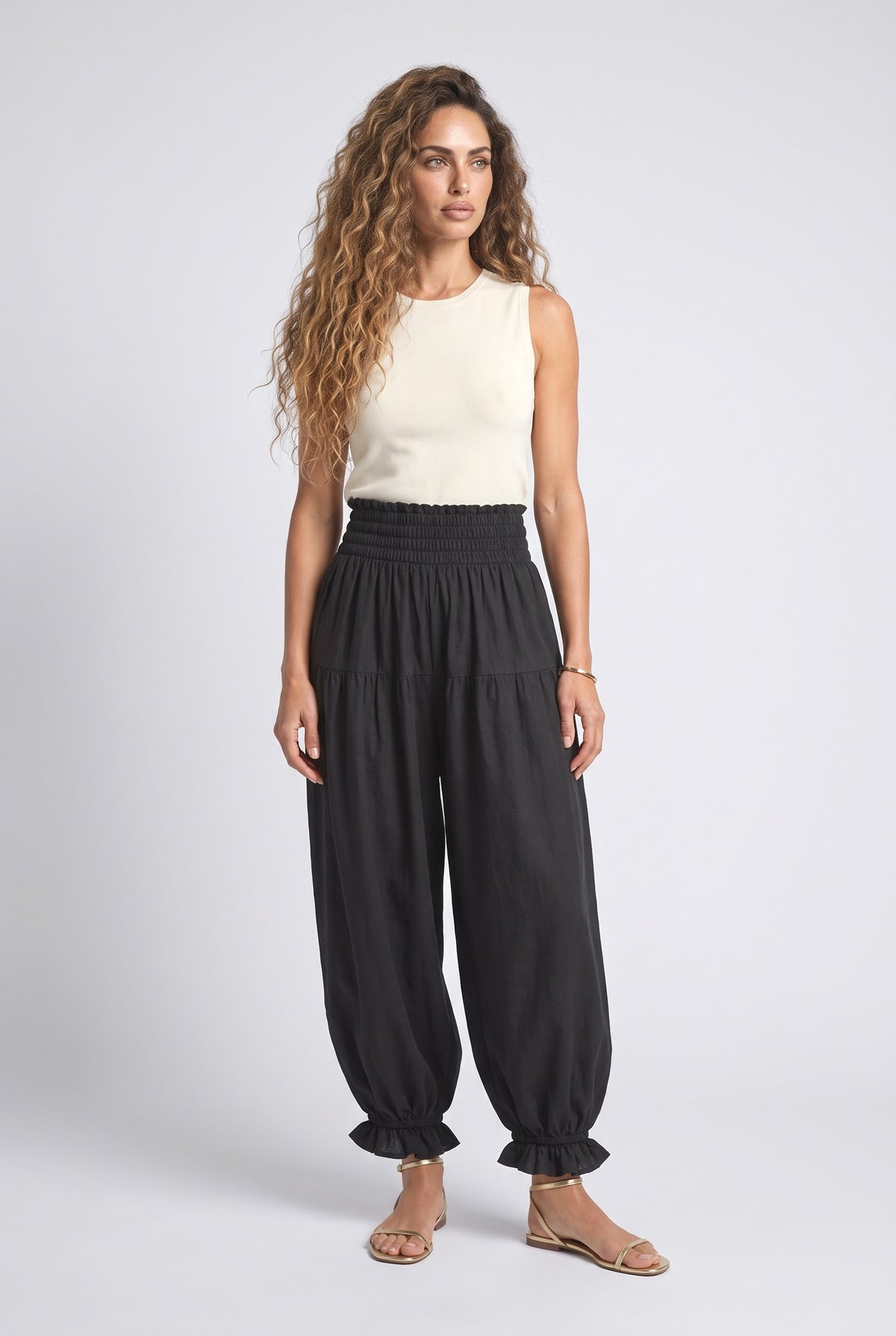 Ruffle Wide Leg Pants