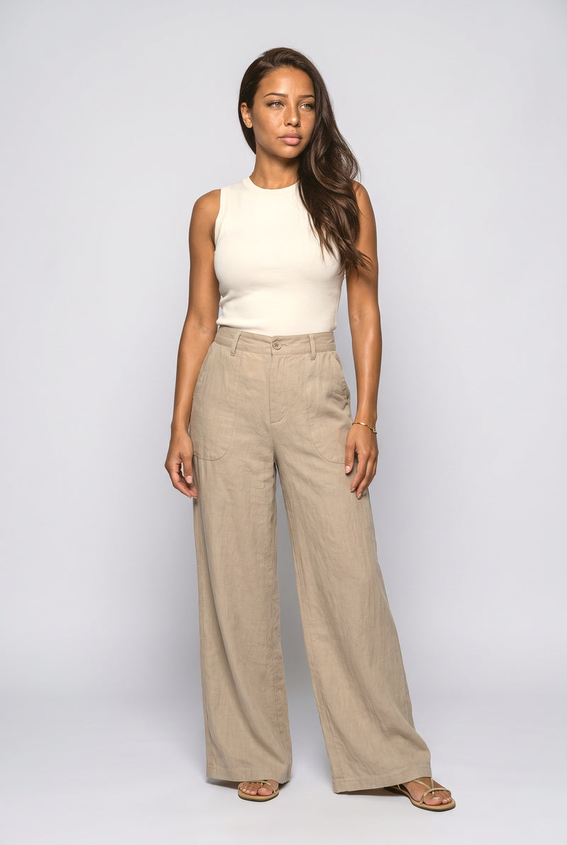 Taupe Palazzo Pants