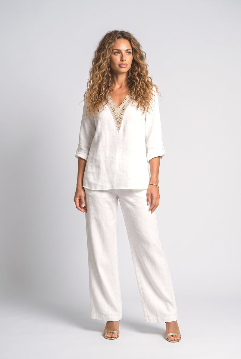 Crochet V-Neck Blouse