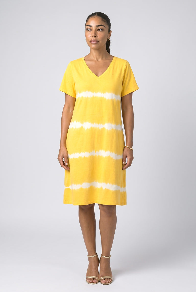 V-Neck Tie-Dye Short Sleeve Summer Dress