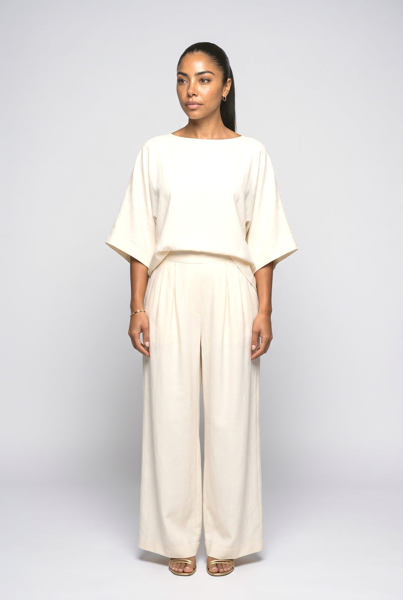 White Burgundy Two Piece Outfit