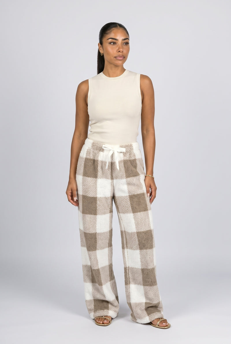 Plaid Wide Leg Pants