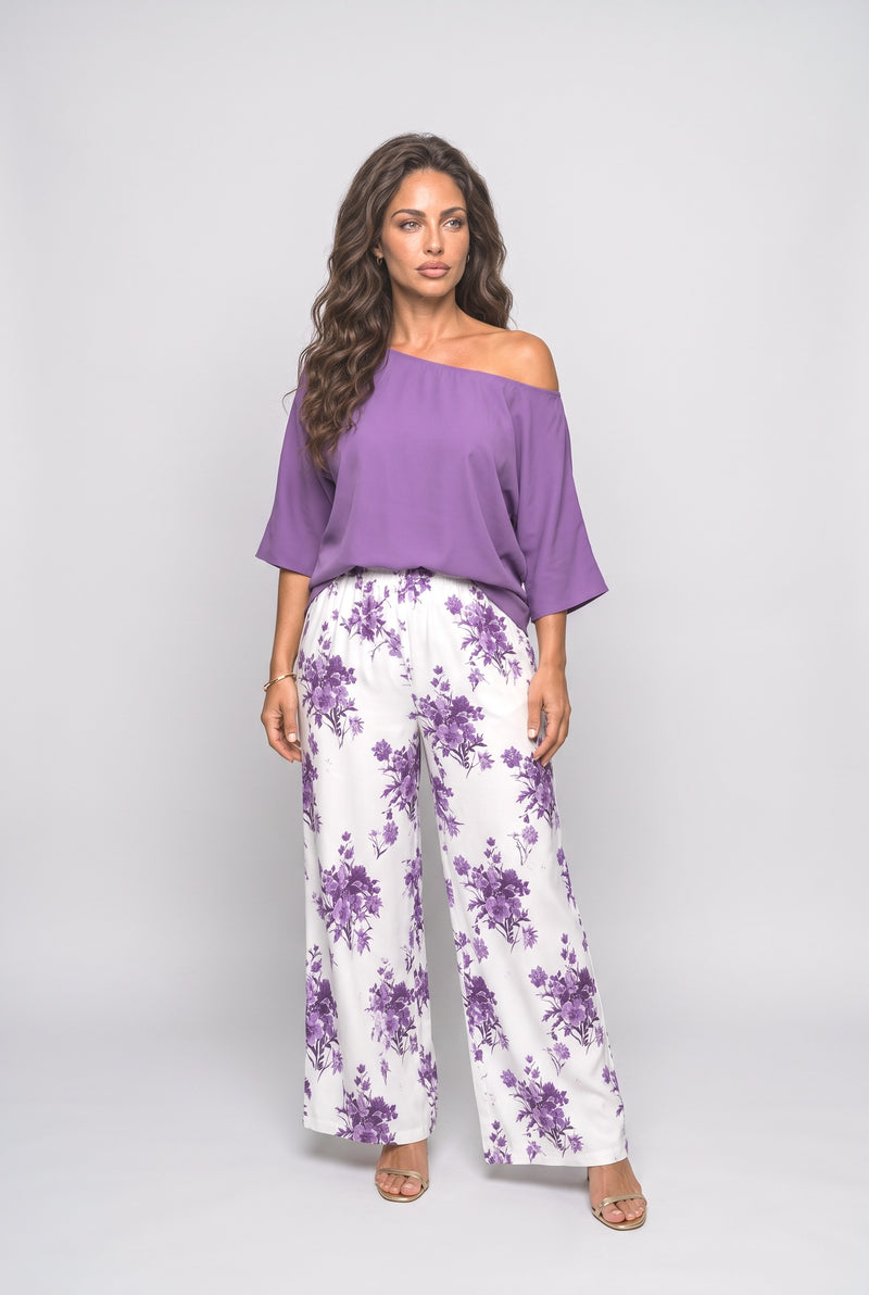 Off-Shoulder Floral Two Piece Outfit
