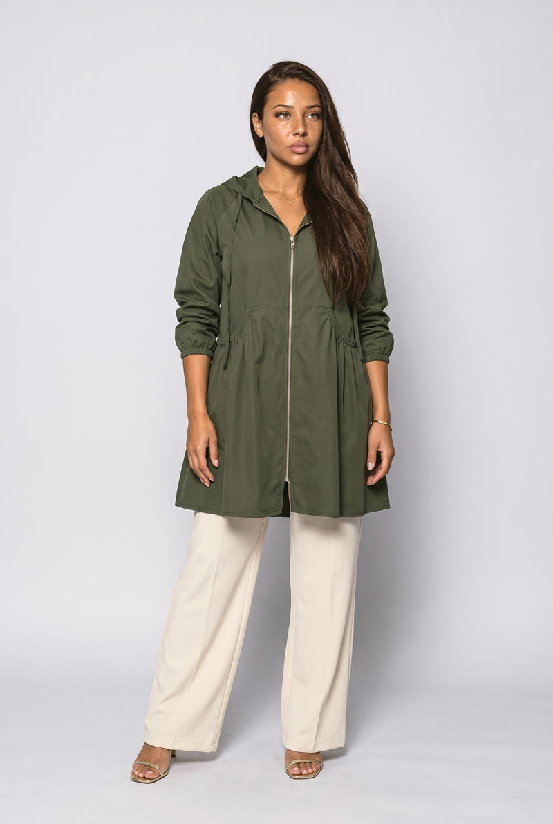 Olive Black Denim Jacket