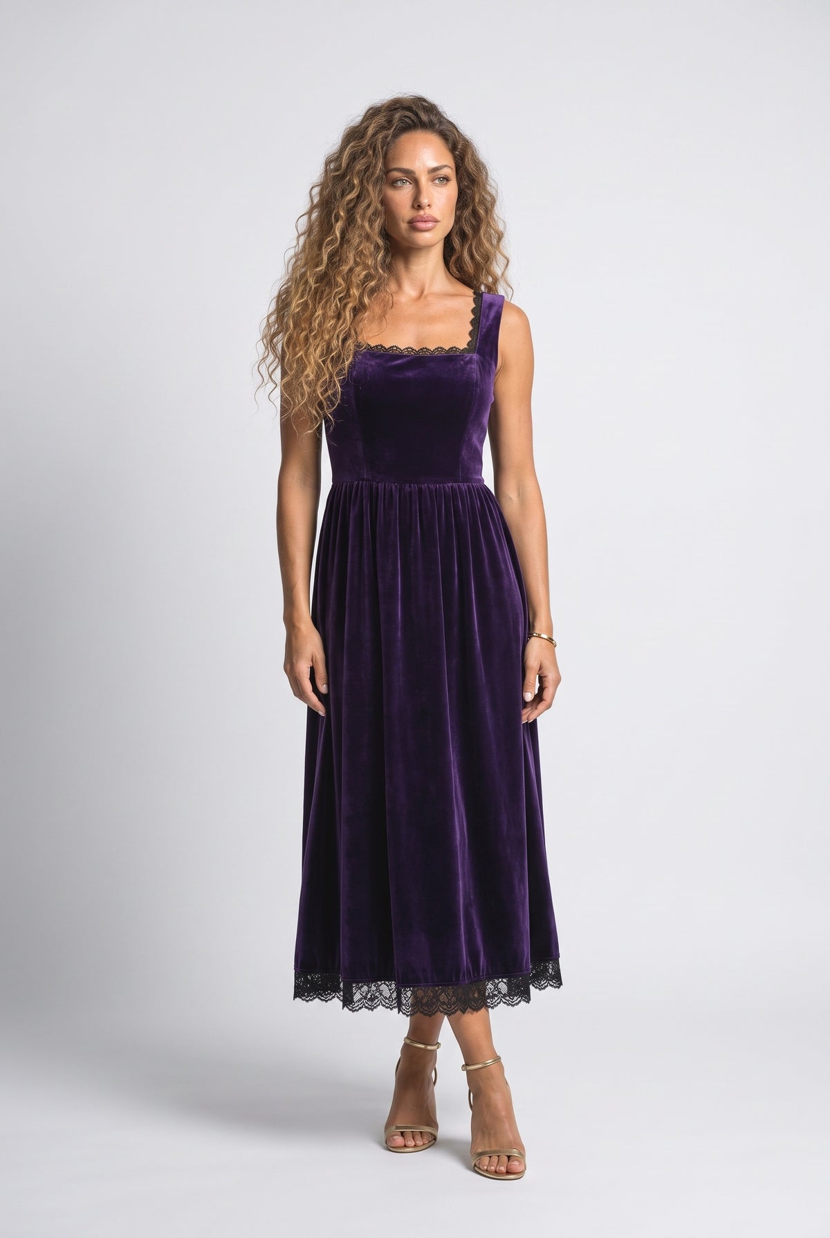 Square Neck Midi Dress