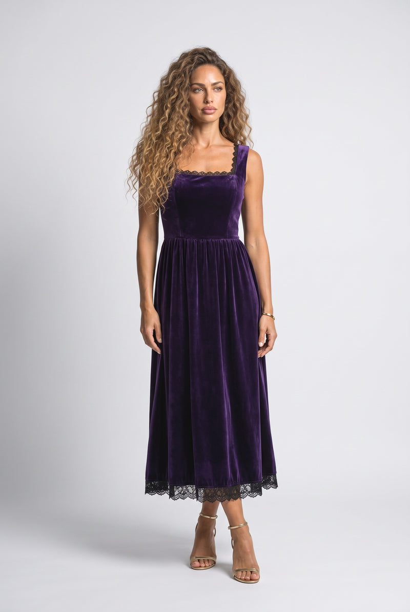 Square Neck Midi Dress