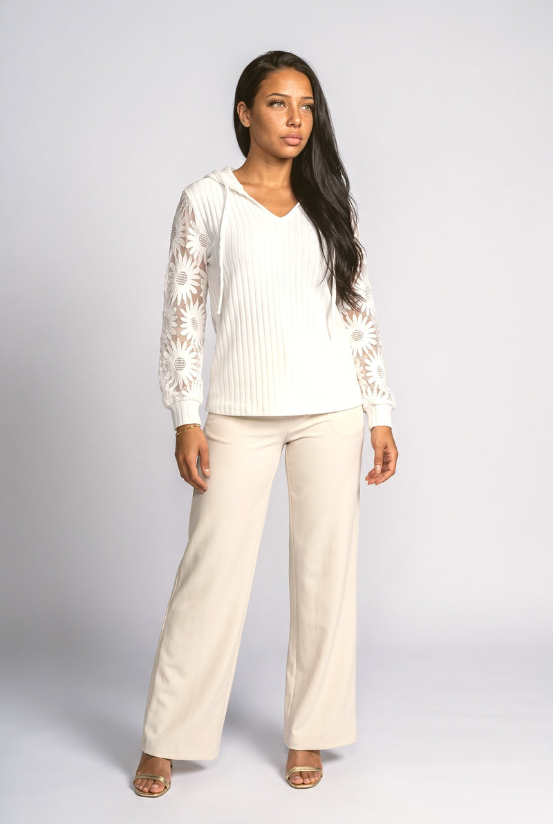 White Pink Knit Cardigan