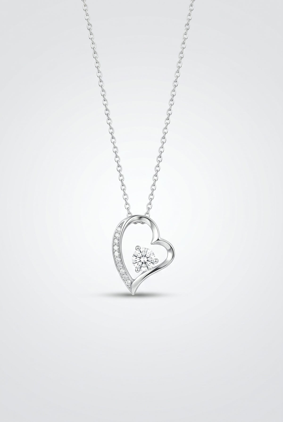White Necklace, 14K White Gold Finish
