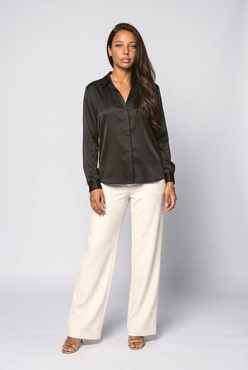 Satin Long Sleeve Blouse