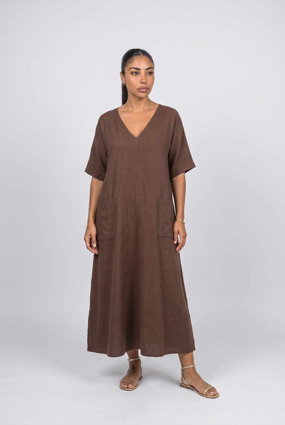 V-Neck Relaxed Maxi Dress