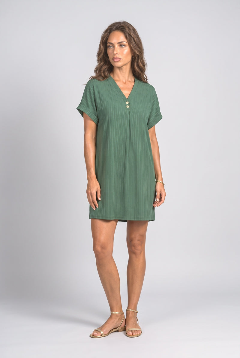 Ribbed V-Neck Summer Dress