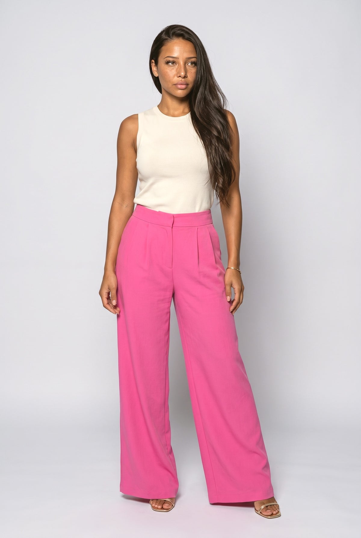 Pleated Wide Leg Pants