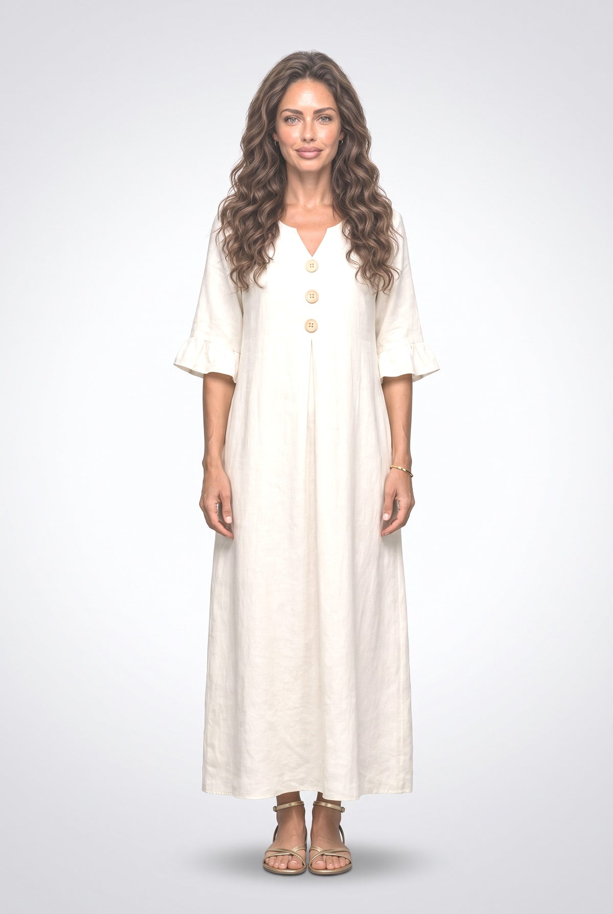 V-Neck Flowy Maxi Dress