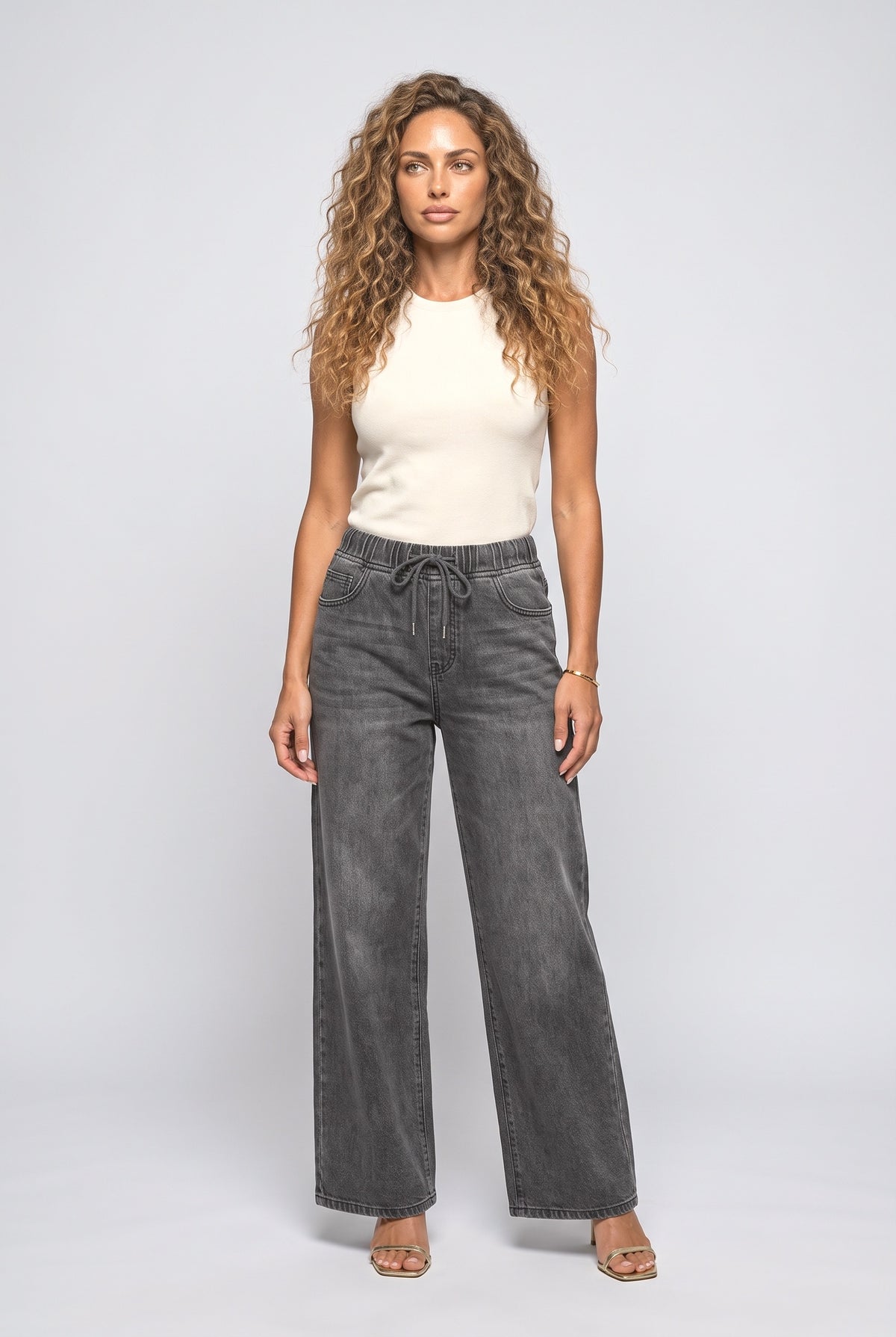 Denim Wide Leg Pants