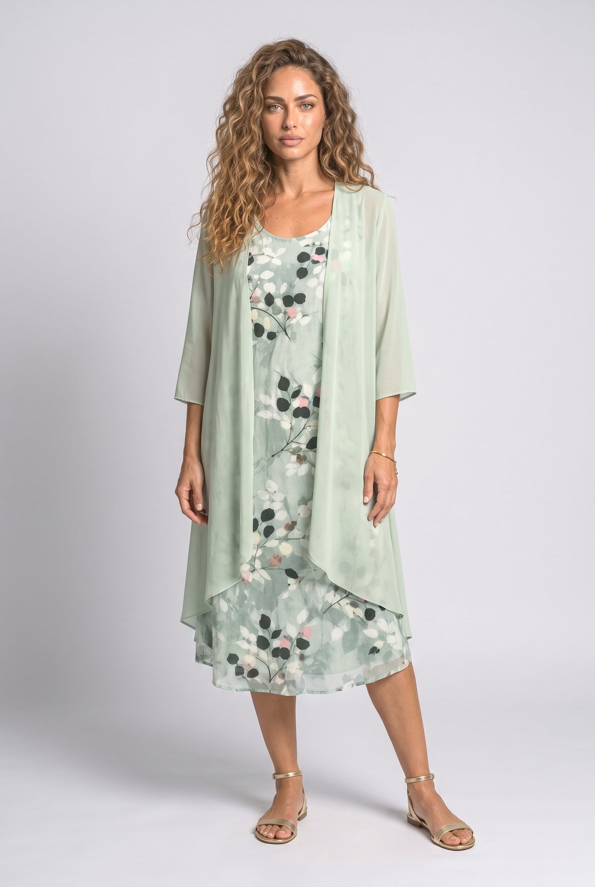 Sheer Floral Knit Cardigan