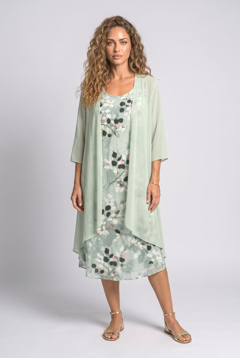 Sheer Floral Knit Cardigan