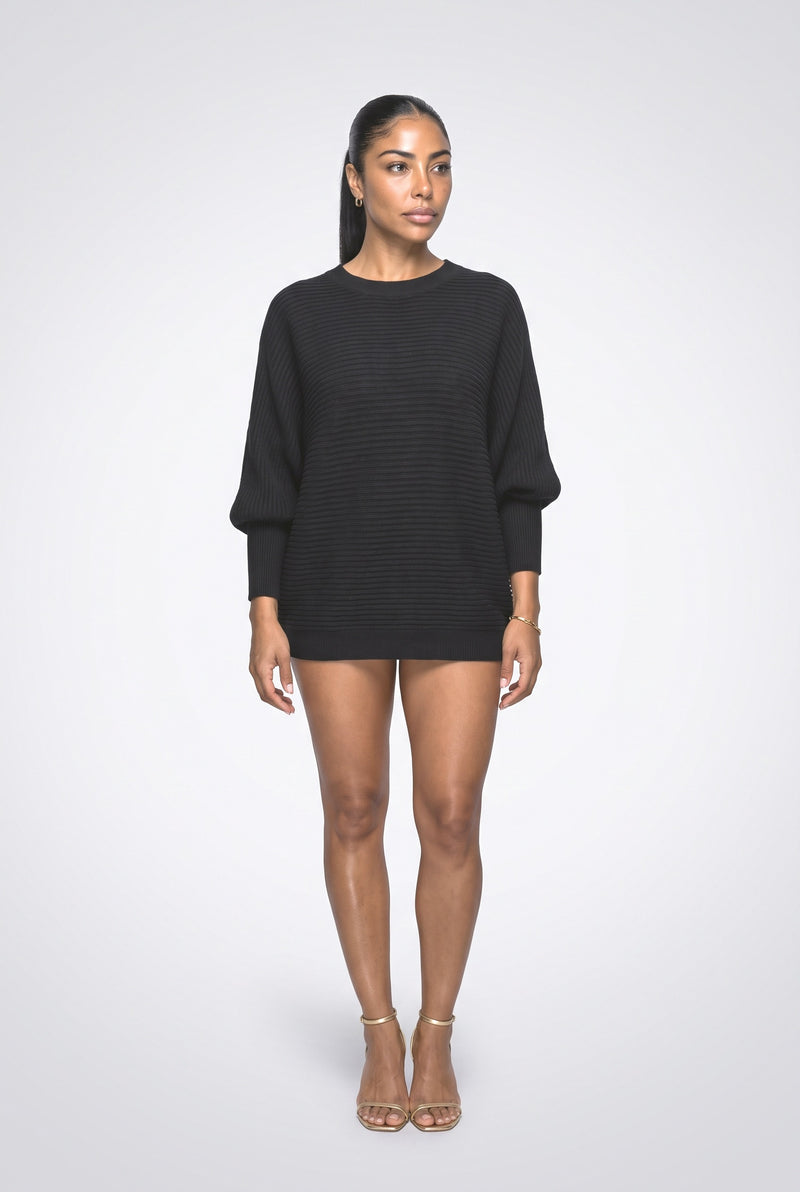 Black Knit Pullover Sweater
