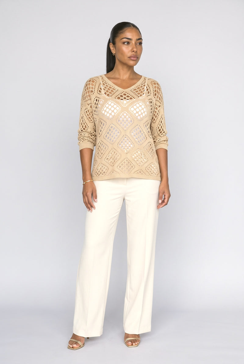 Khaki Beige Knit Top