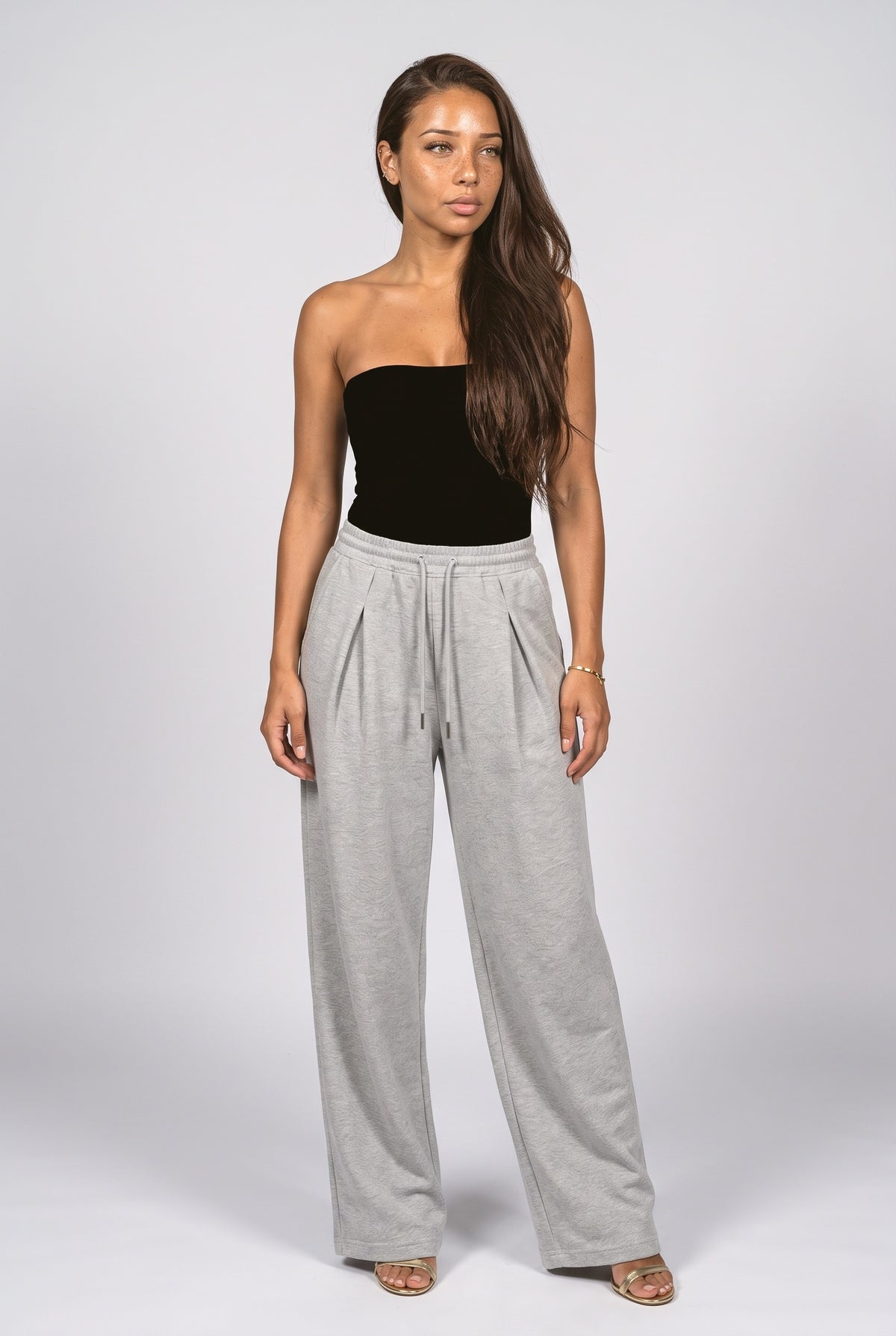 Pleated Wide Leg Pants