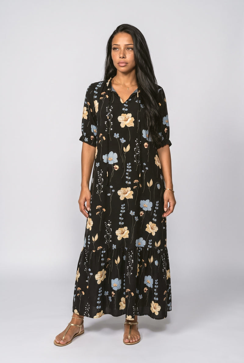Black Floral Maxi Dress