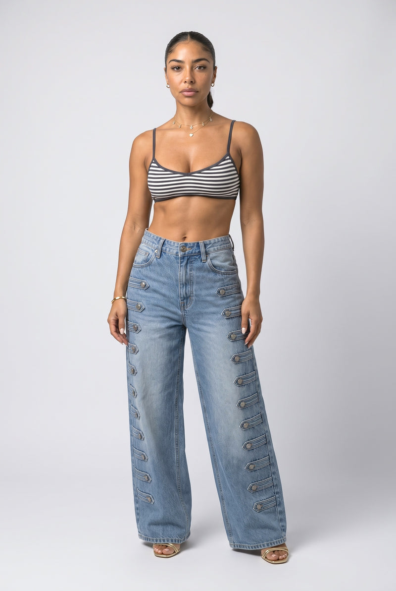LightBlue Wide Leg Jeans