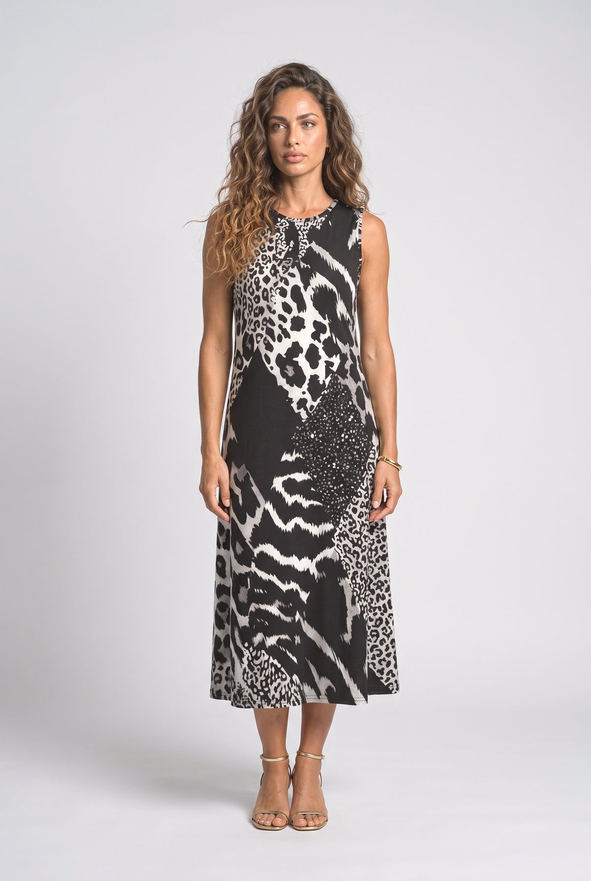 Leopard Sleeveless Midi Dress