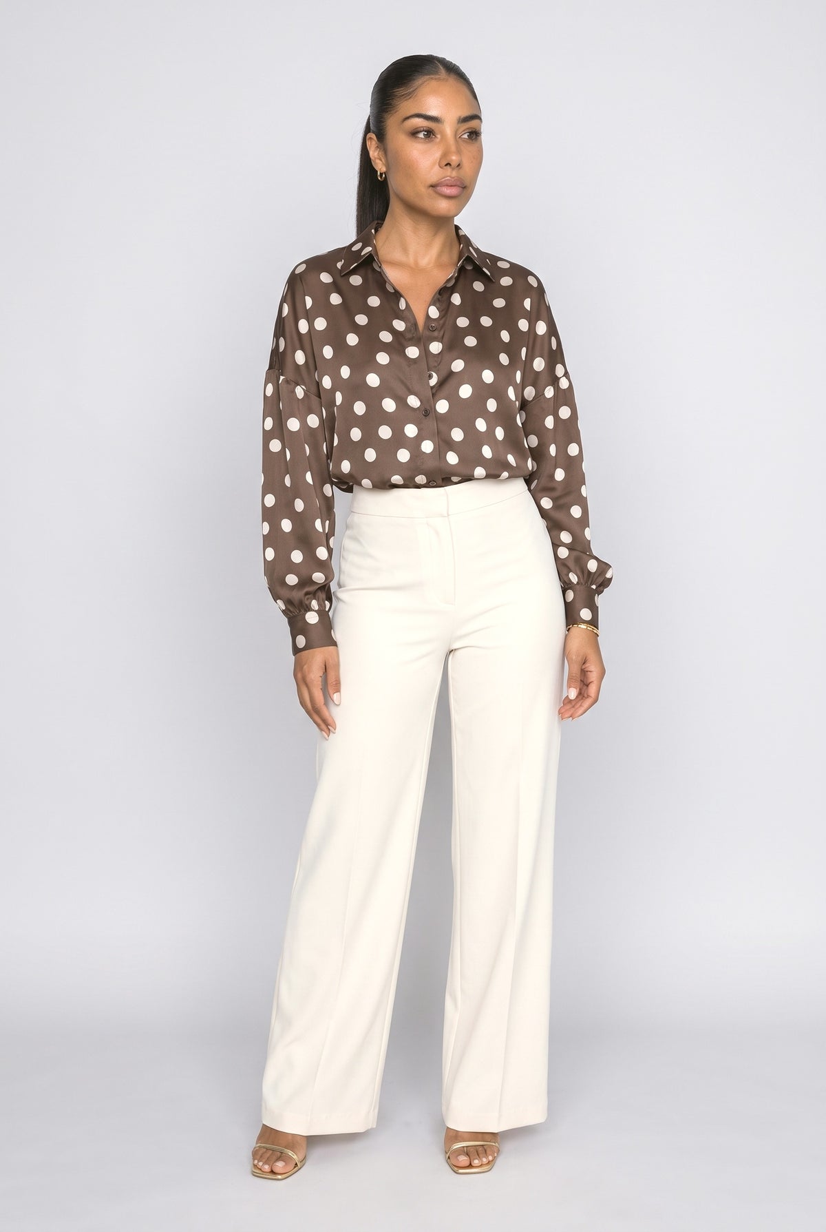 Satin Polka Dot Blouse