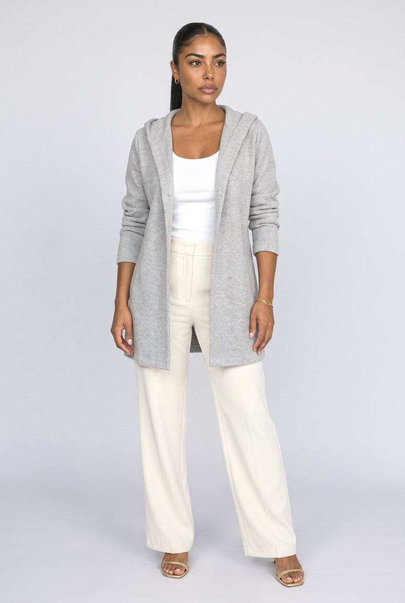 Gray Camel Knit Cardigan