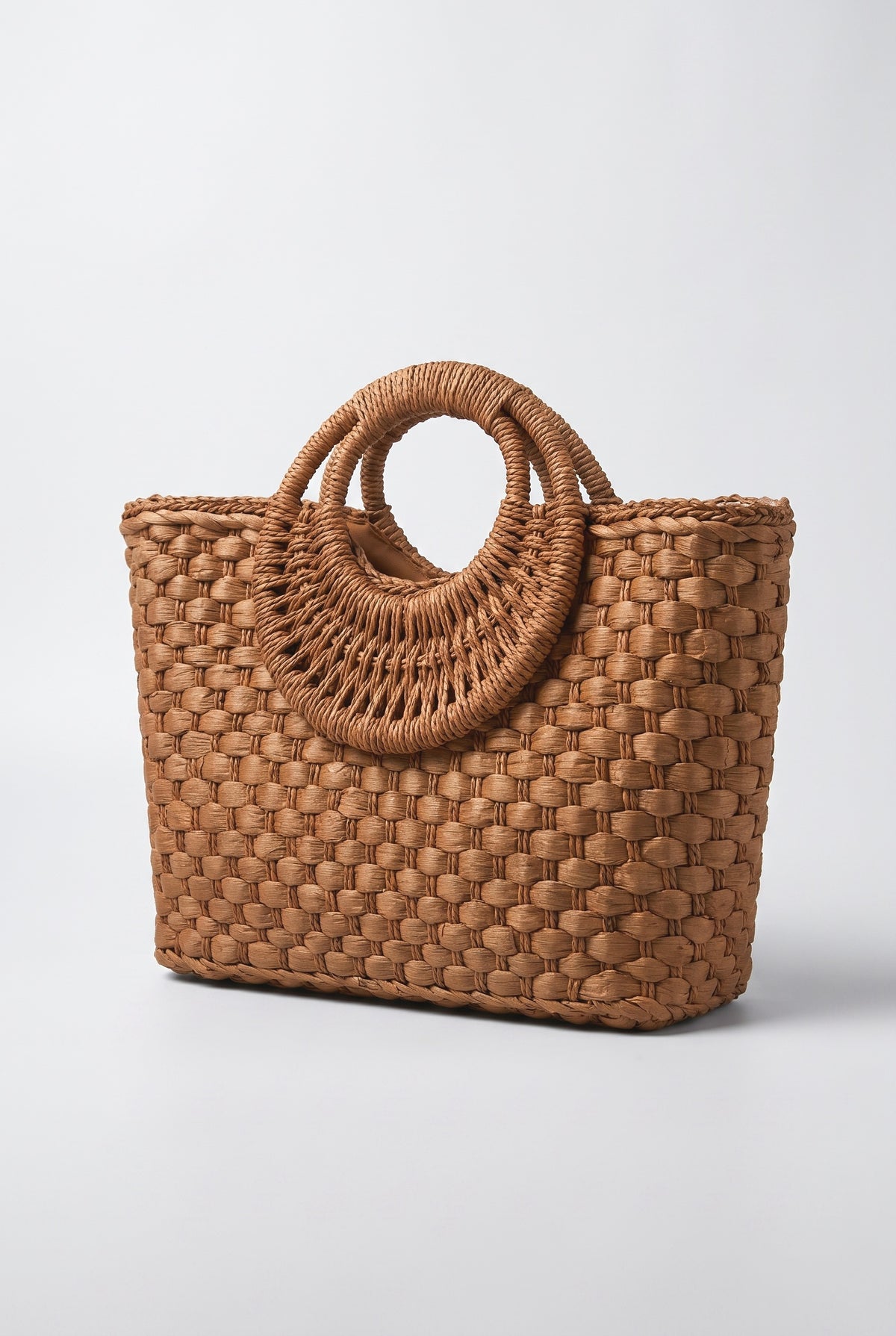 Holiday Beach Handmade Straw Bag, beige
