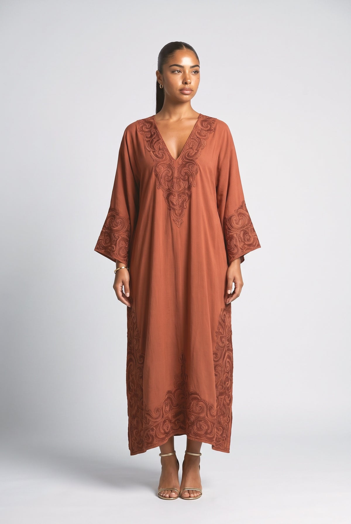 Beige Paisley Maxi Dress, beige