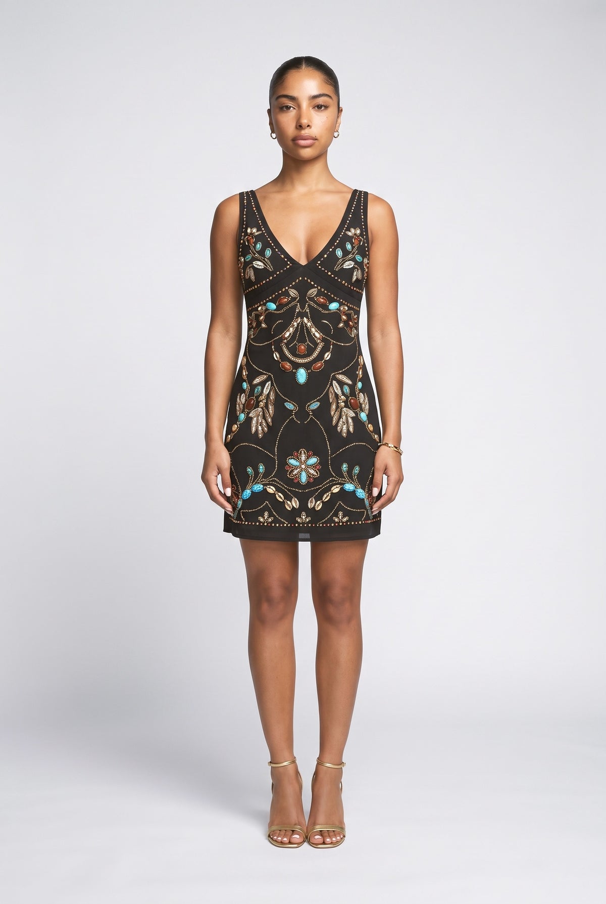 Black Beaded Dress, black