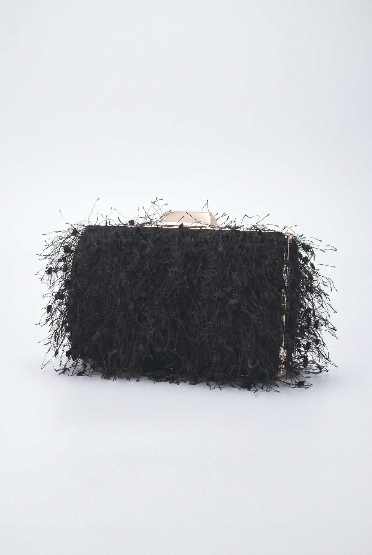 Tassel Clutch Chain Bag, black