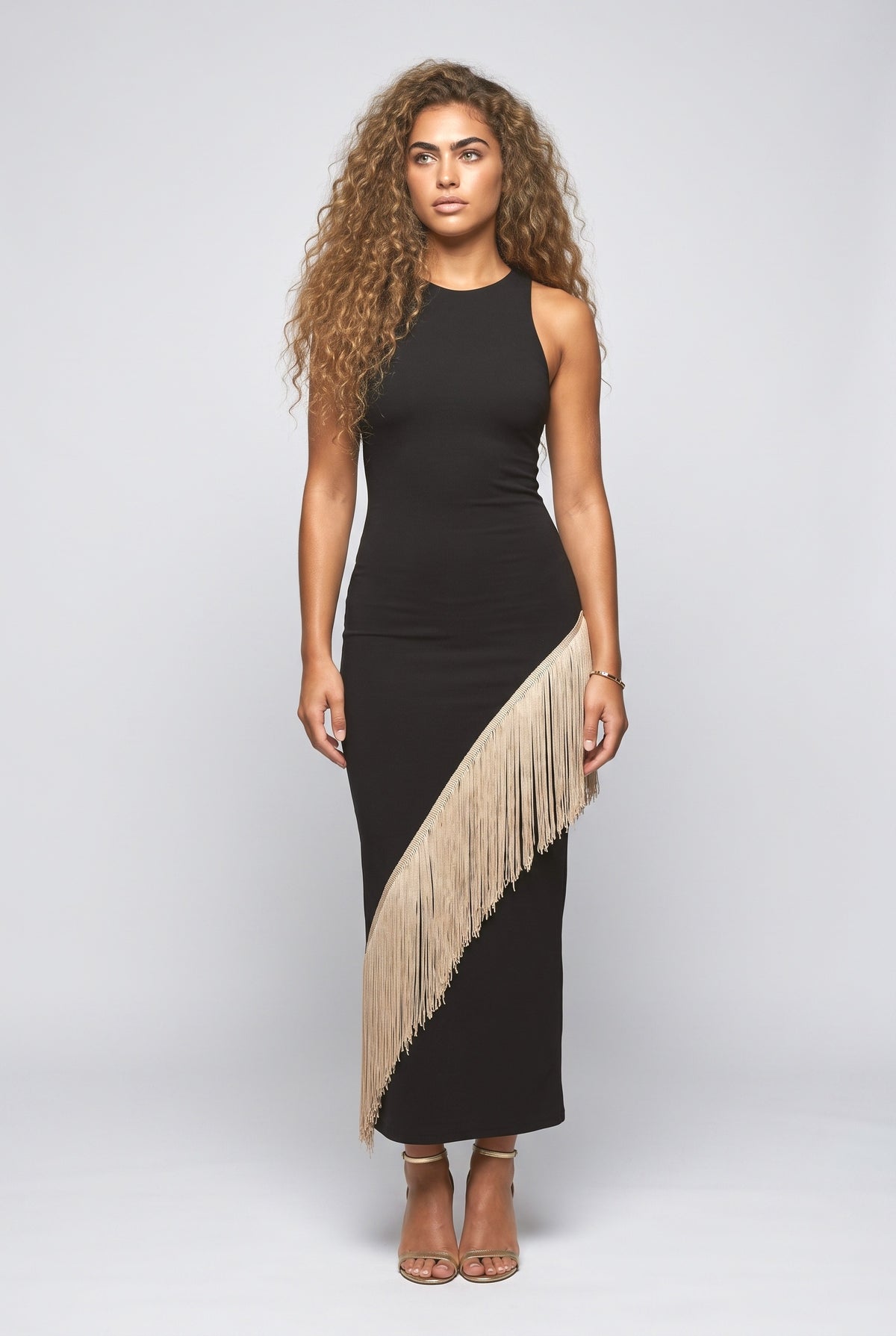 Black Bodycon Maxi Dress, black