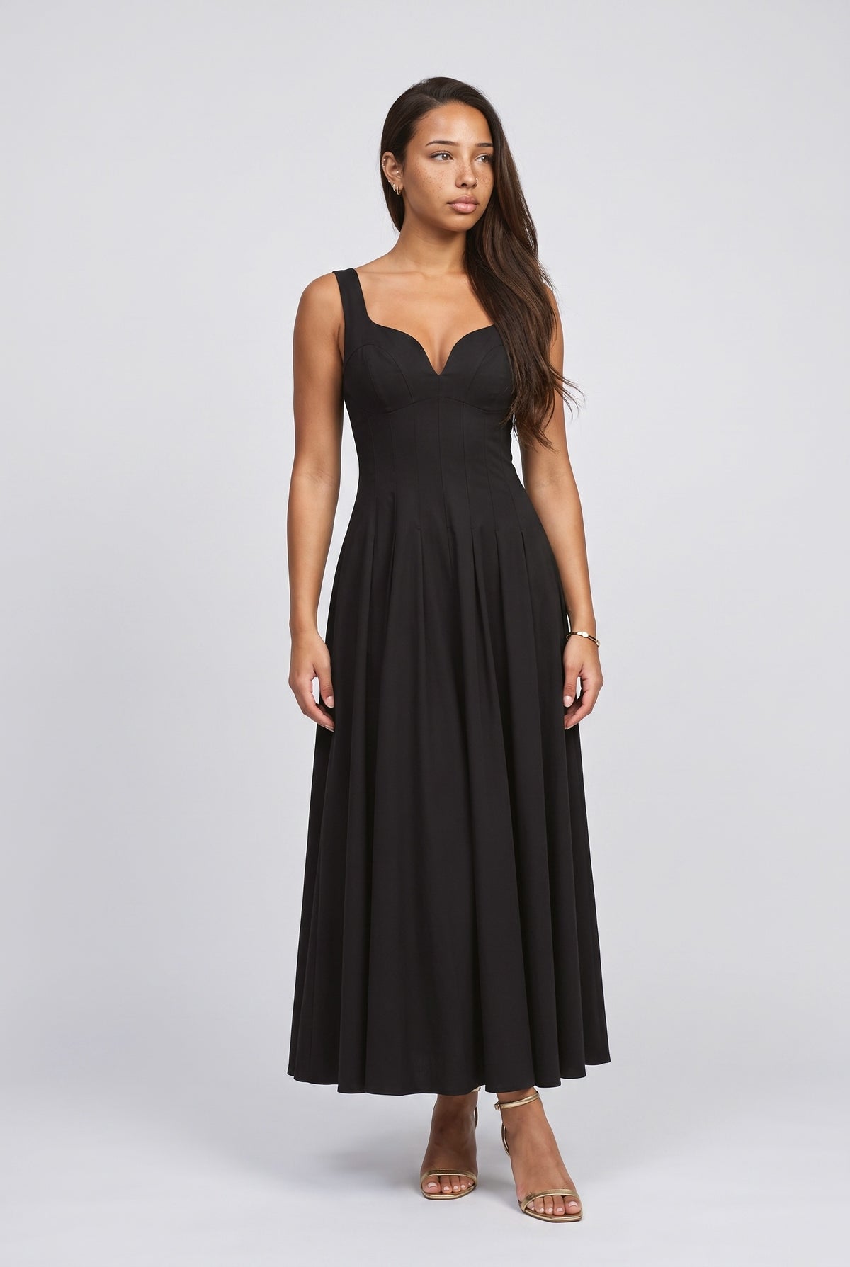 Slim Sling Maxi Dress, black