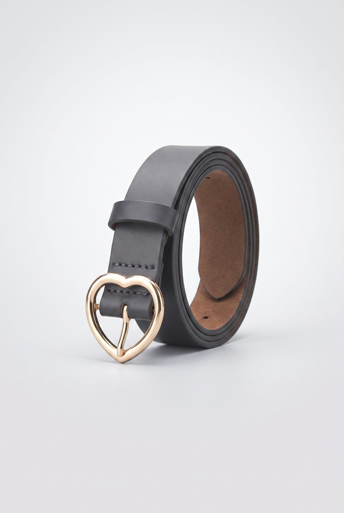 Feart-Shaped Buckle Belt, black