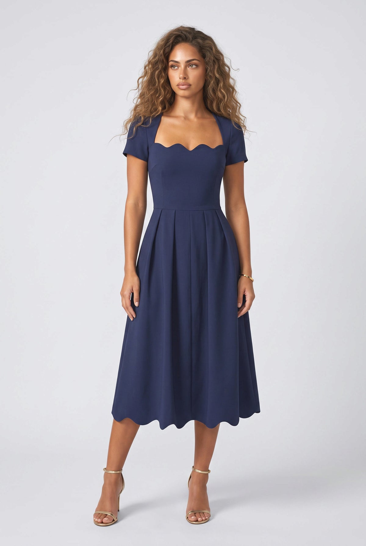 A-Line Midi Dress, black