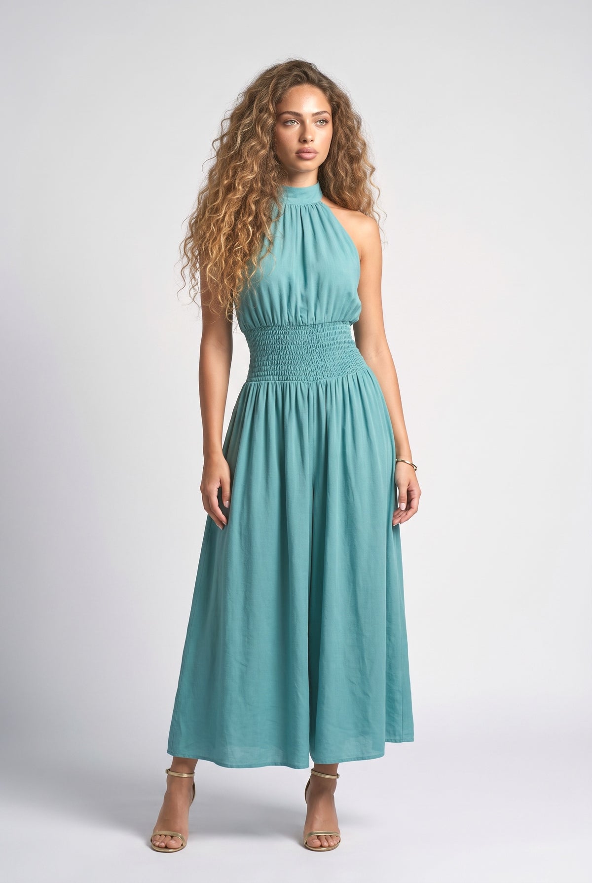 Blue Off-Shoulder Dress, blue