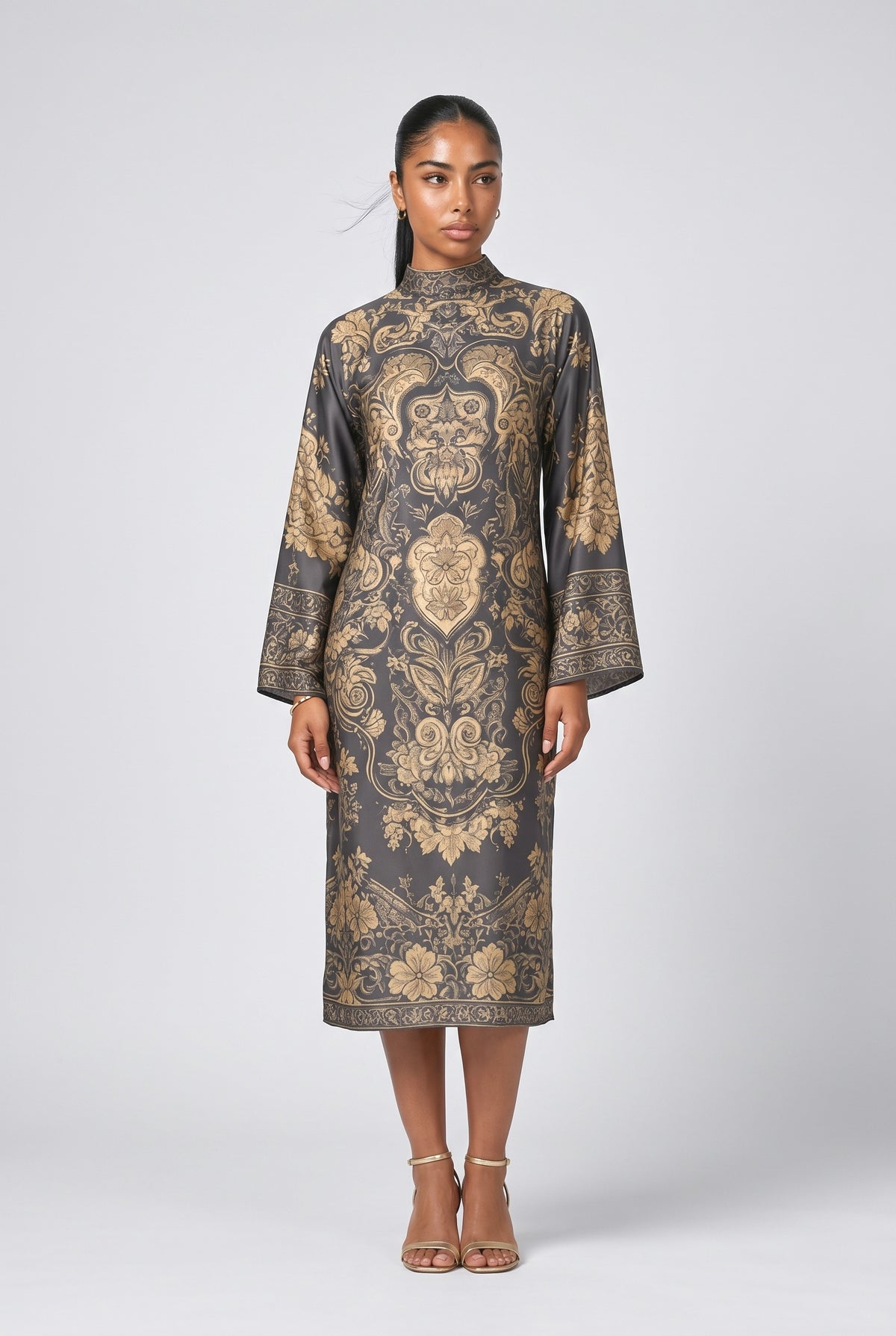 Paisley Midi Dress, blue