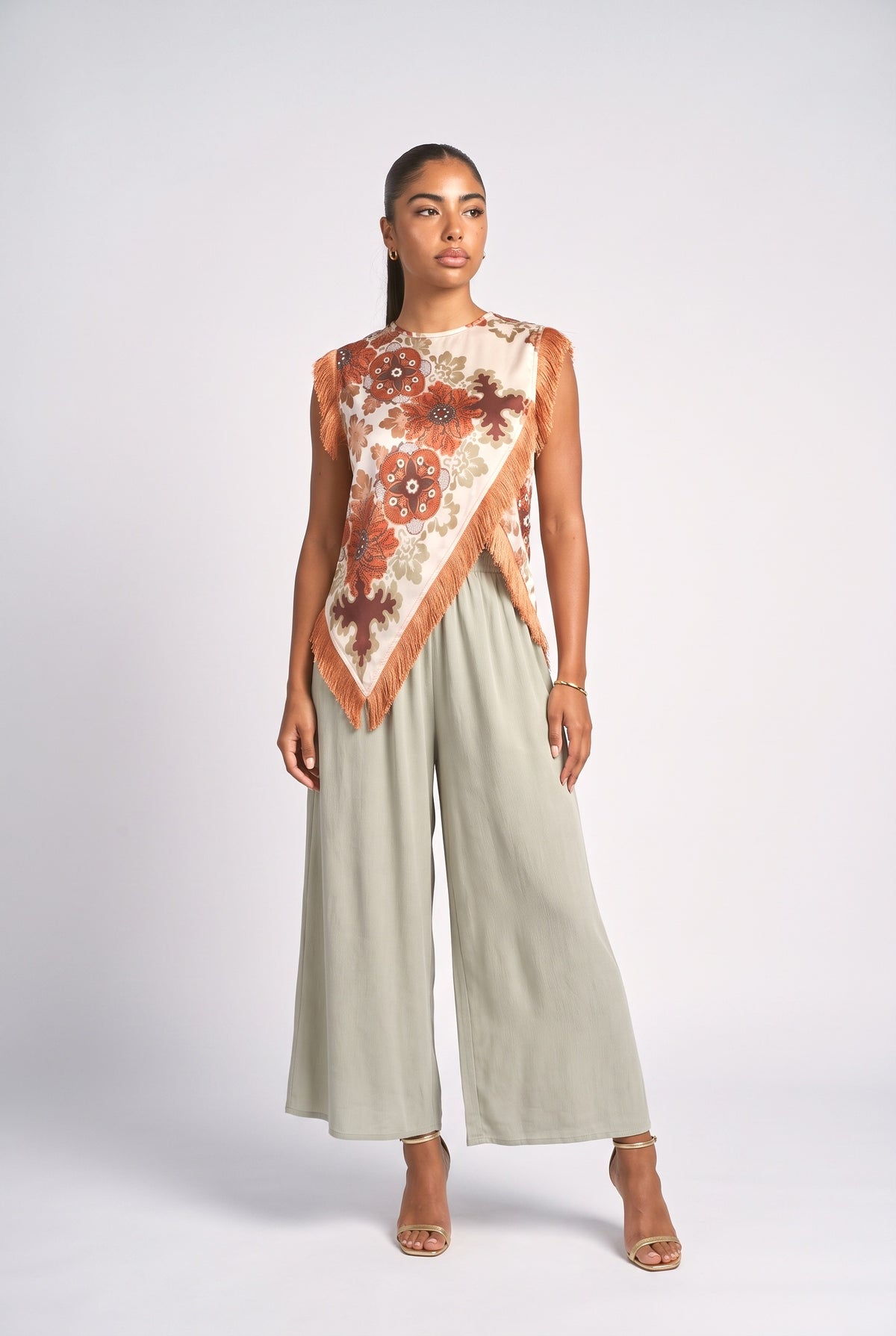Tassel DesignTop and Bloomers Set, brown