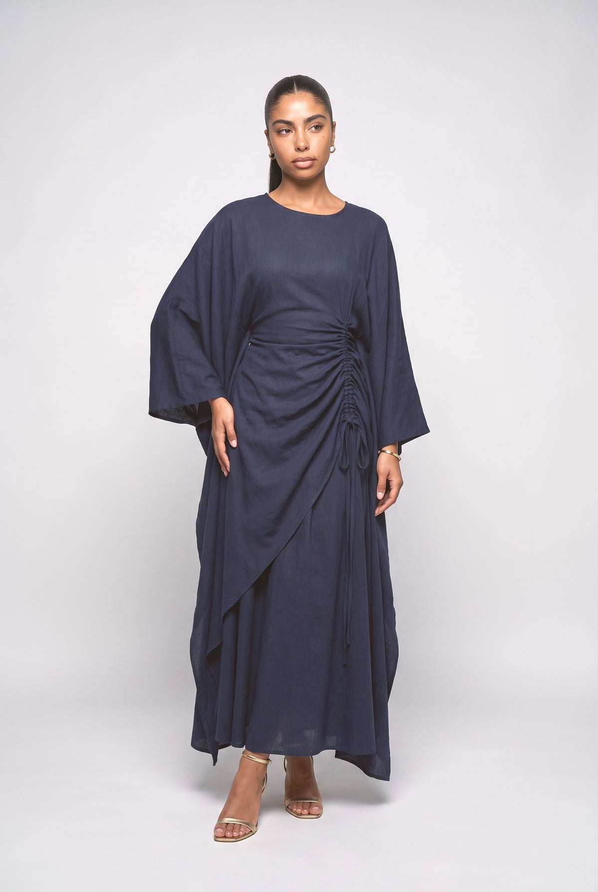 Batwing Sleeve Outfit Set, dark blue