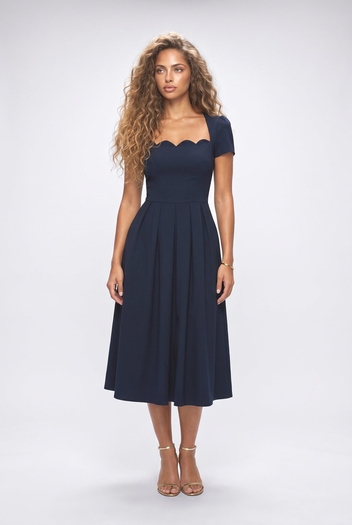 A-Line Midi Dress, dark blue