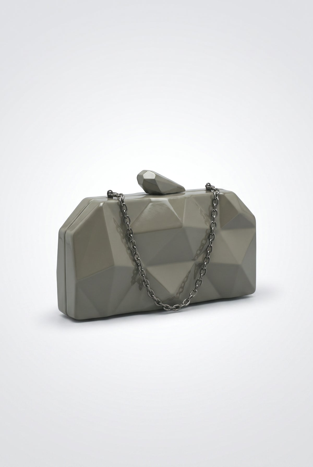 Irregular Design Clutch Chain Bag, dark gray