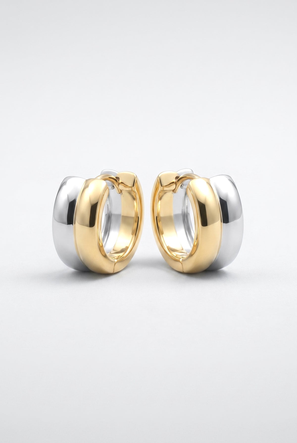 Bold Mixed Double Hoops, gold silver