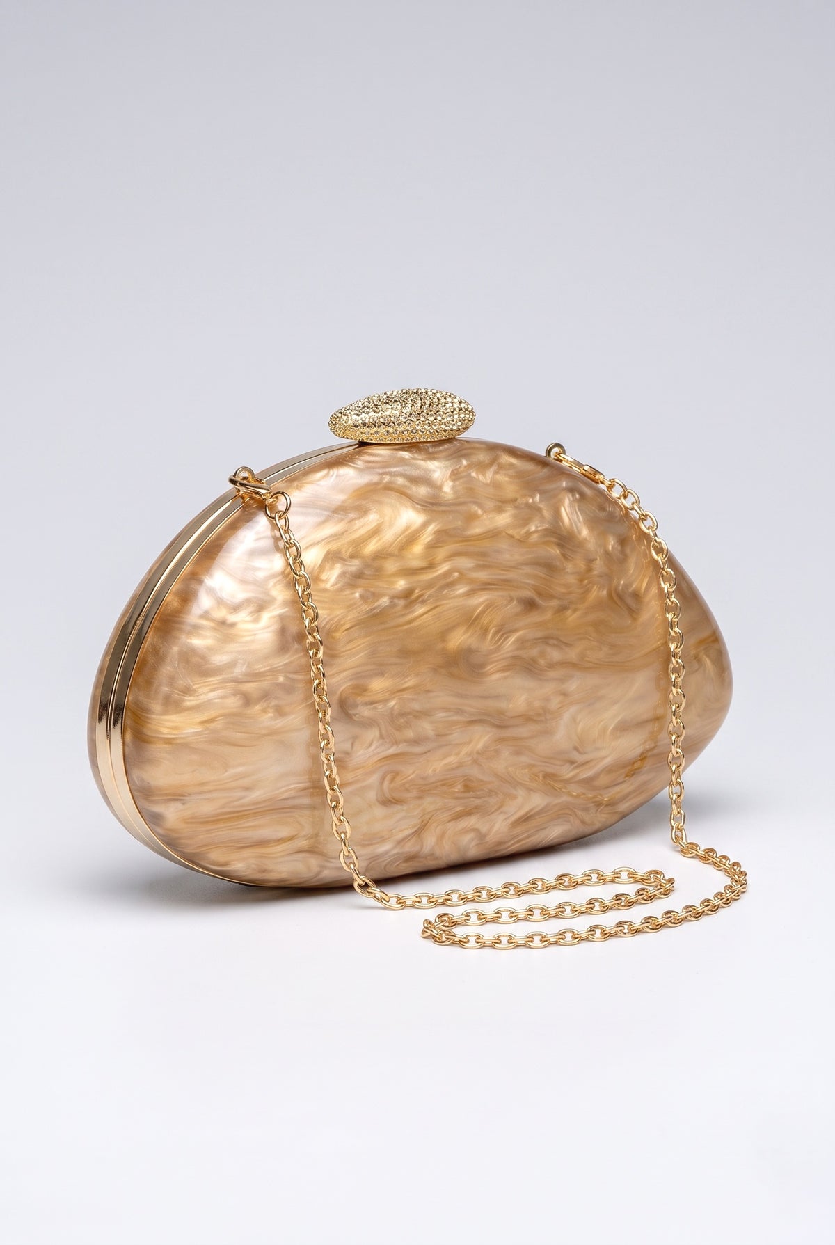 Special-shaped Shell Acrylic Wedding Bag, gold