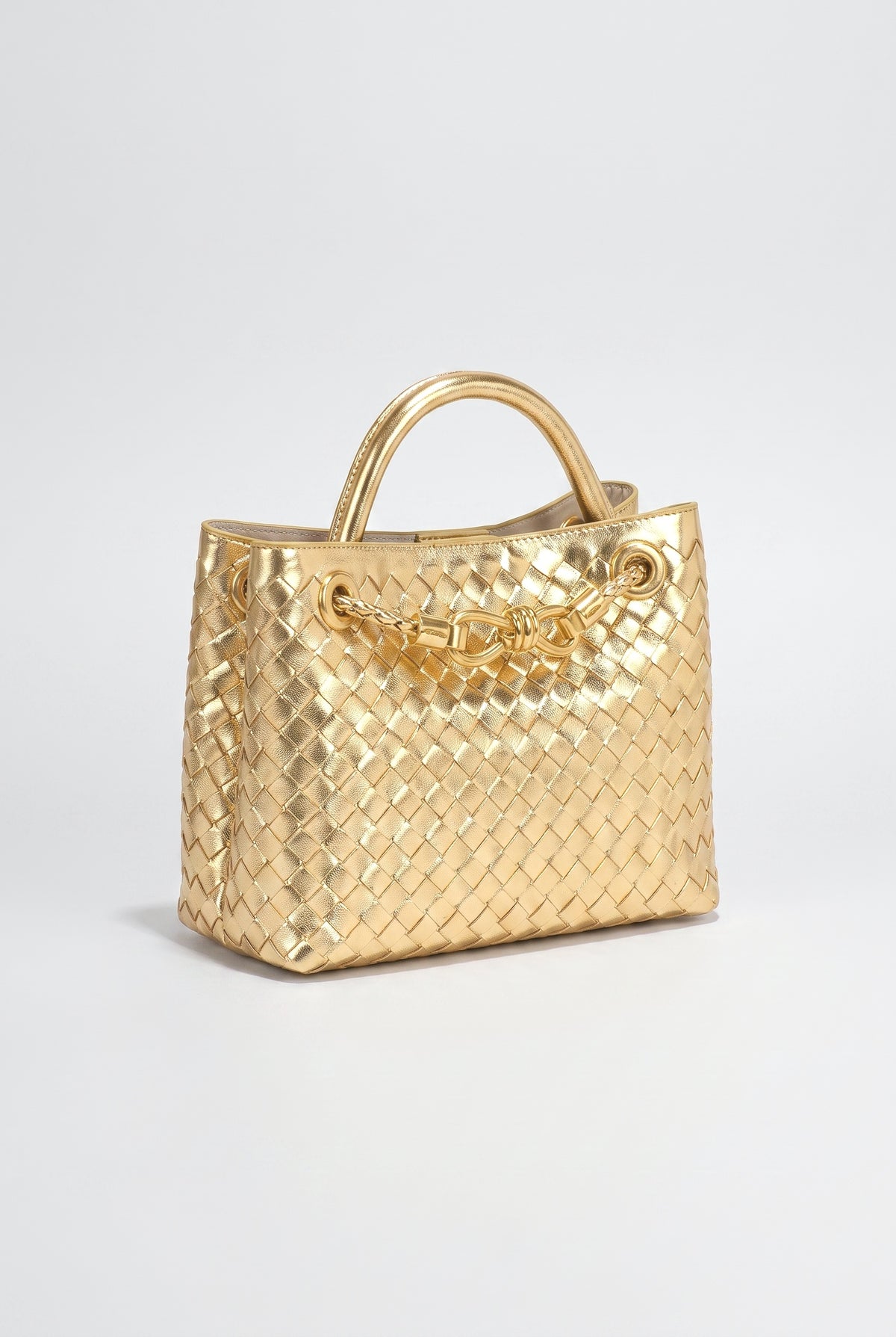 Handmade Woven Bag, gold