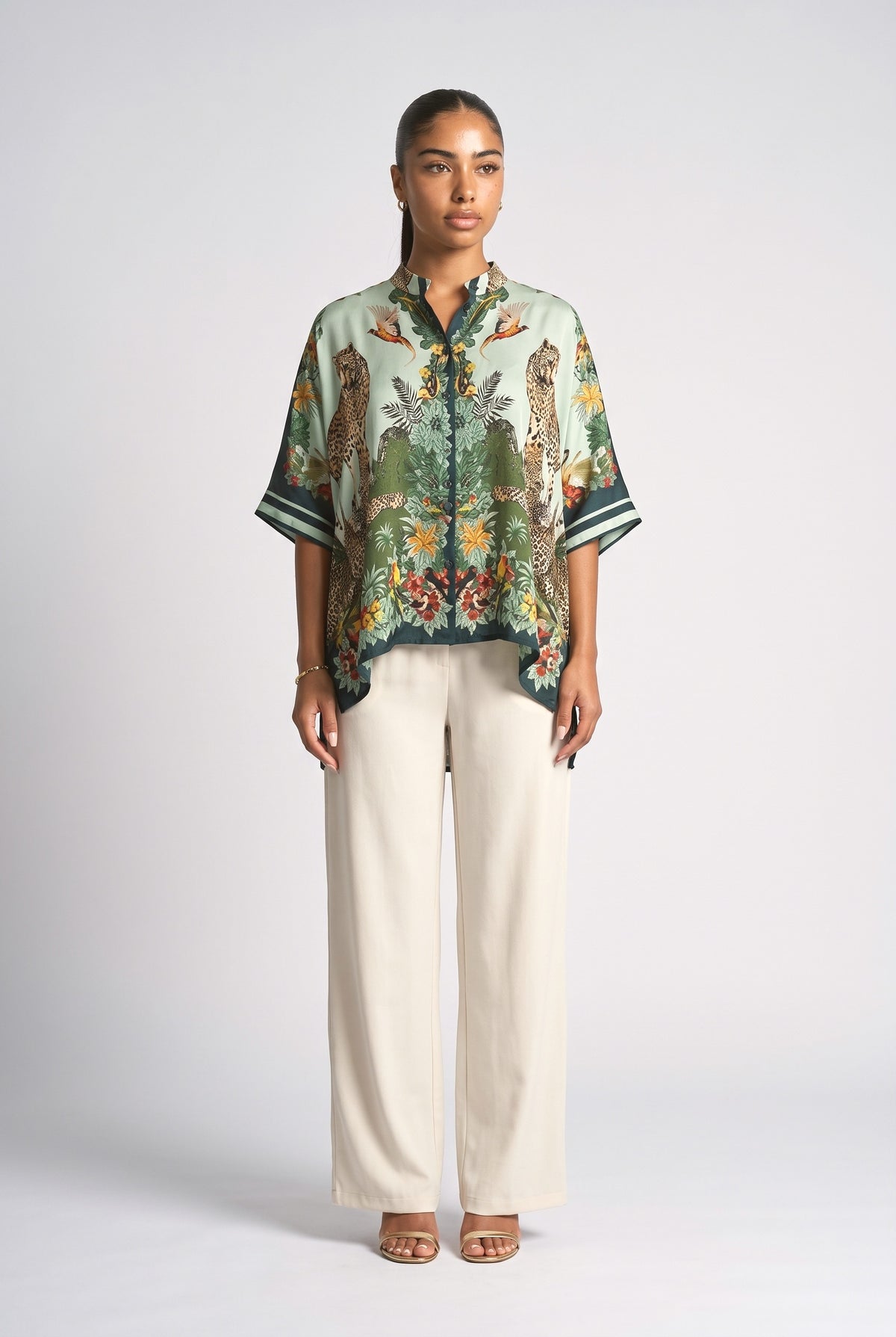 Batwing Sleeve Top, green set