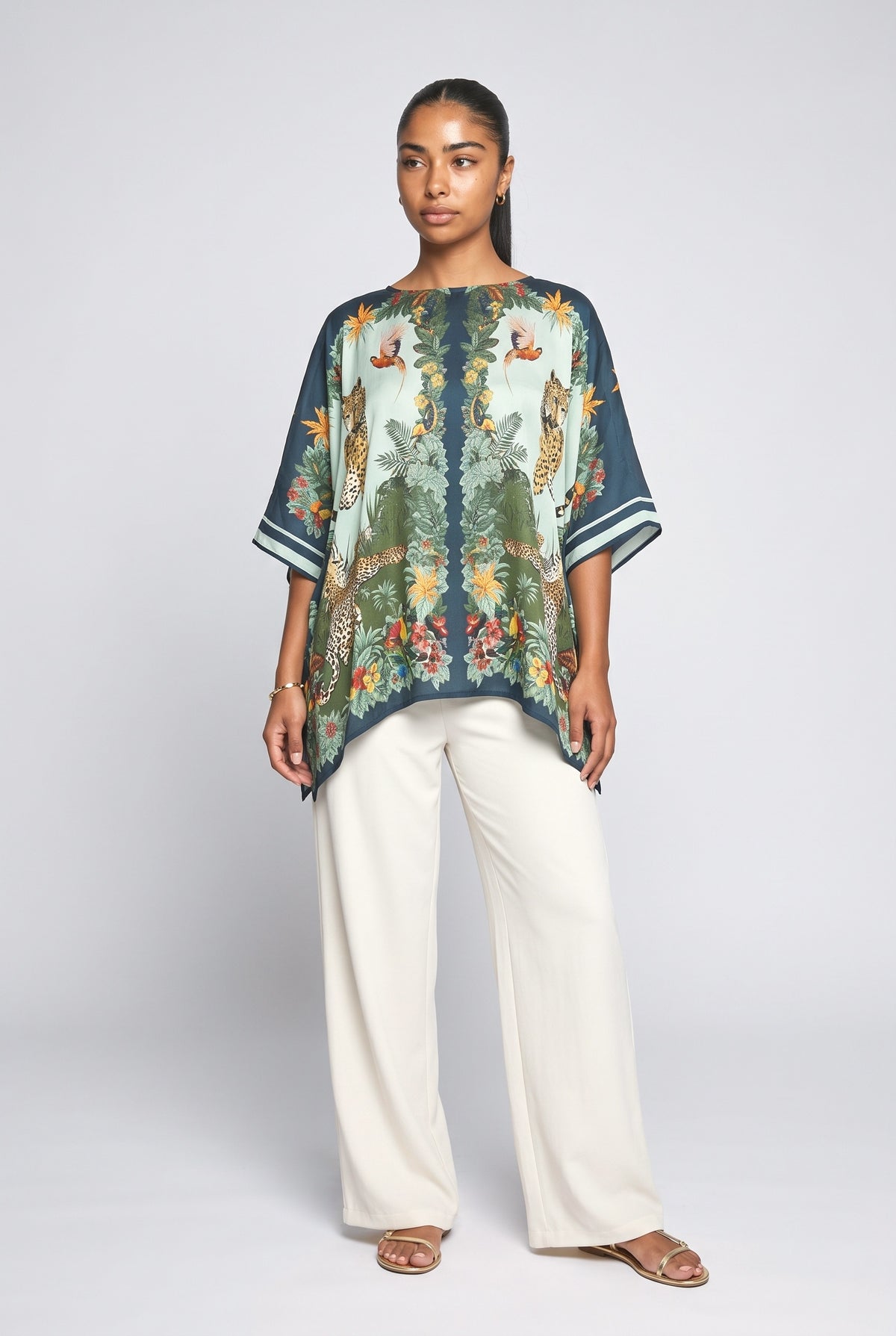Batwing Sleeve Top, green top