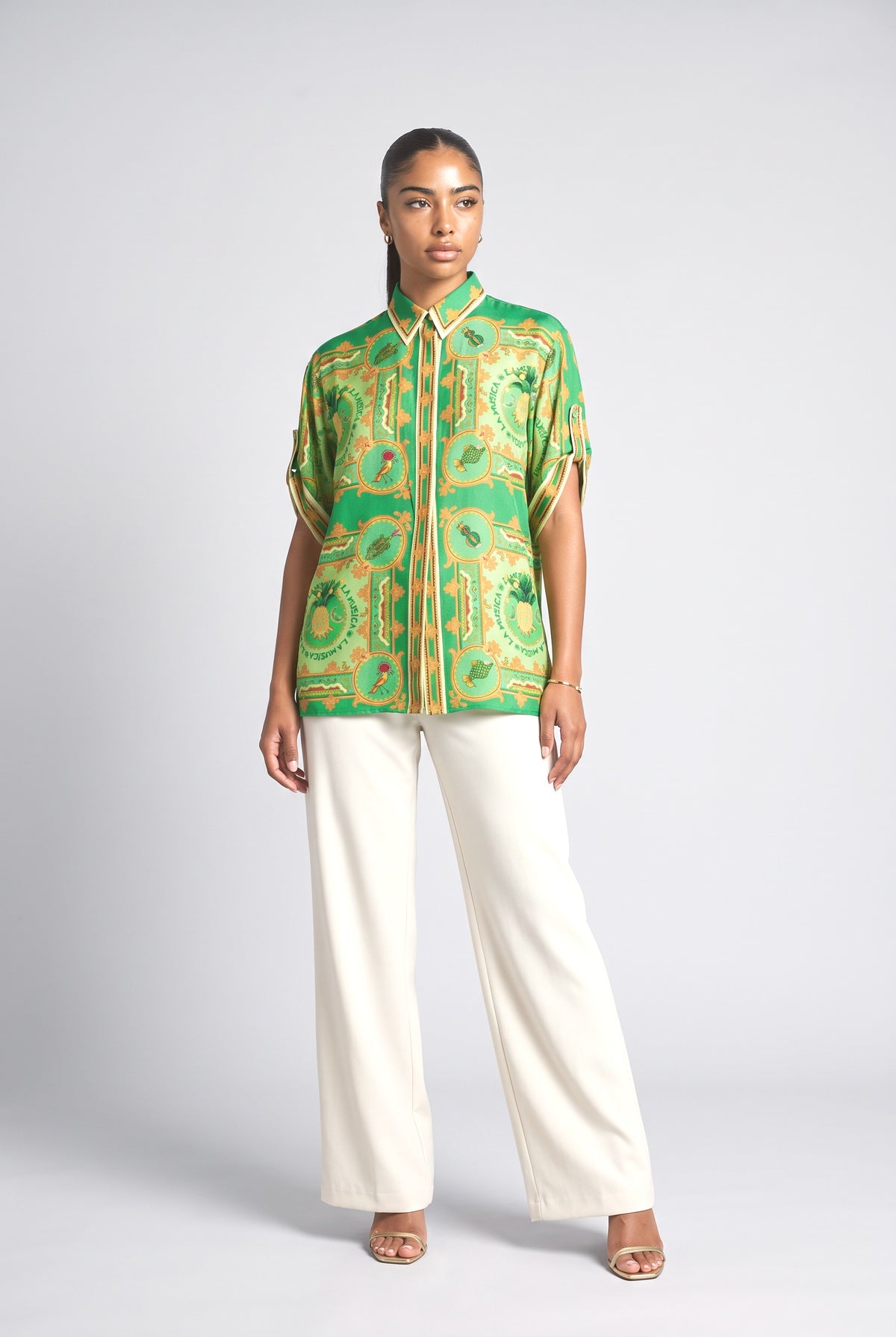 Green Tropical Top, green