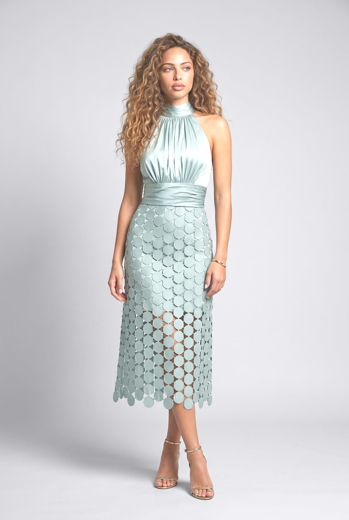 Cutout Midi Dress, green
