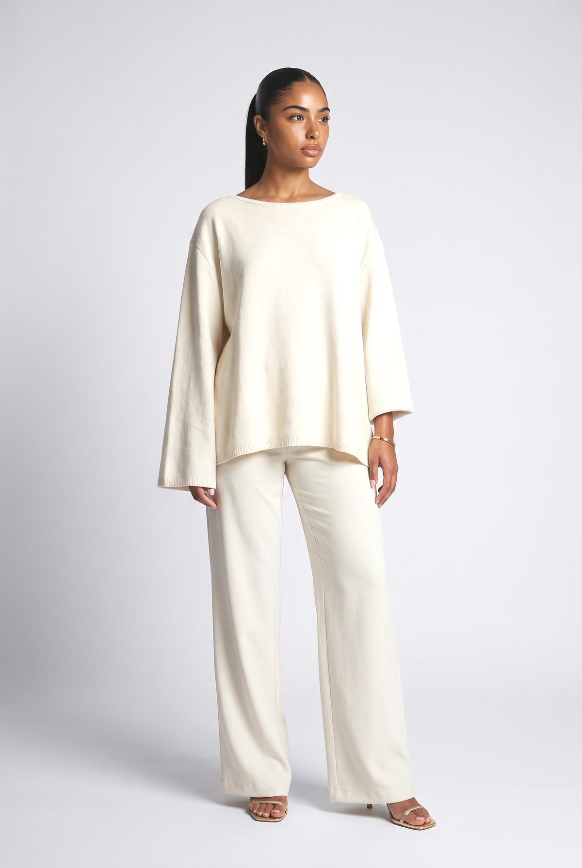 Backless Relaxed Top, light grey